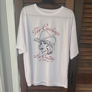 White Graphic 'The Cowboys Are Calling' Tee